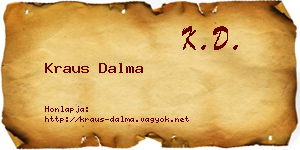 Kraus Dalma névjegykártya